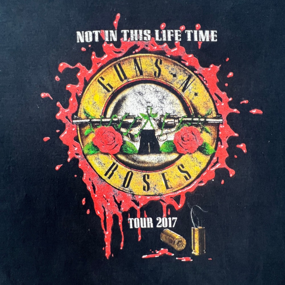 Guns N Roses T-Shirt Mens 2XL Black 2017 Not In This Life Time Tour Concert Rock